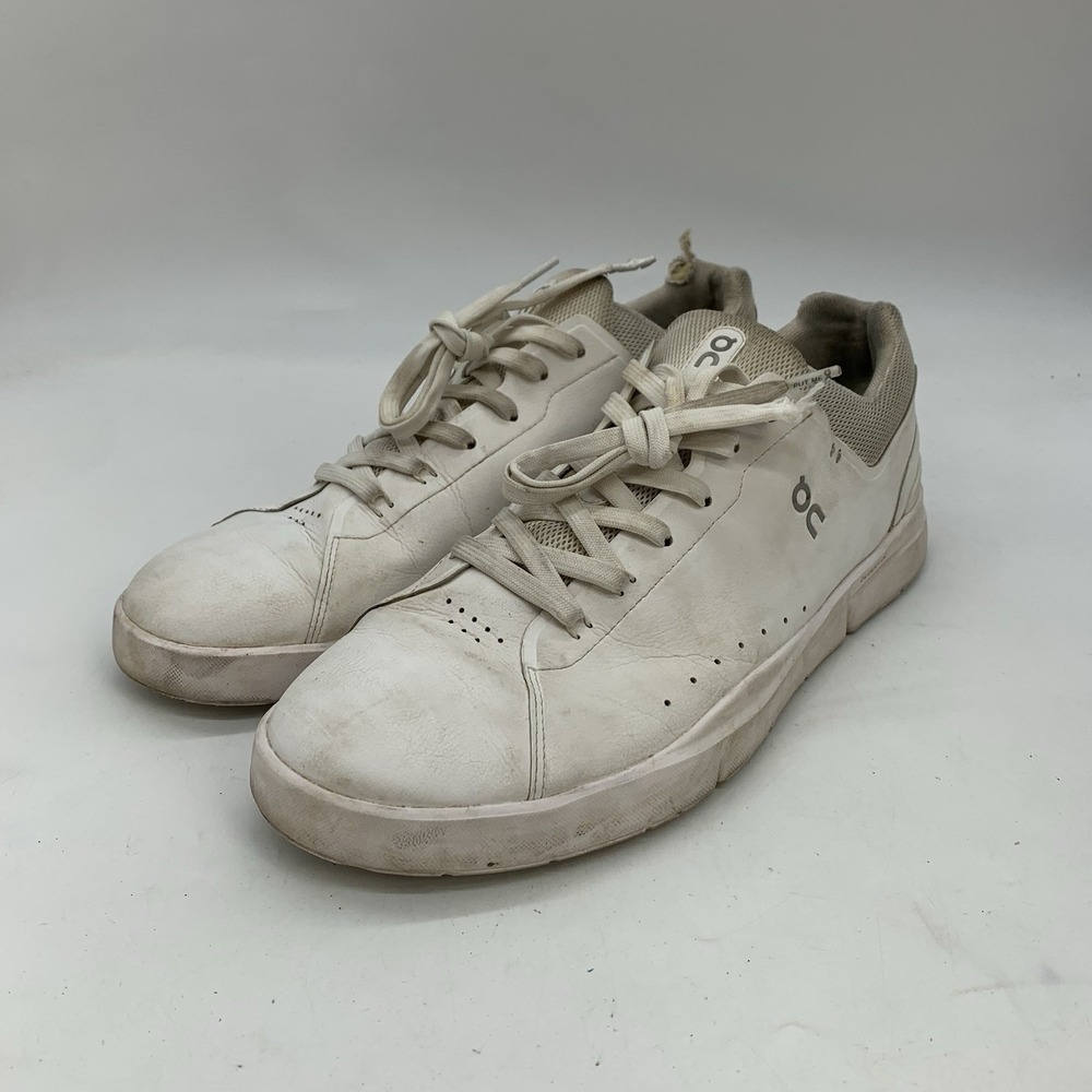 On Cloud Shoes Mens 13 On The Roger Advantage White Undyed Lace Up Casual